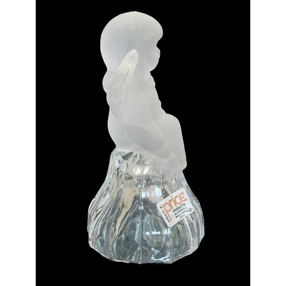 Vintage Albert E. Price Frosted Baby Angel Christmas Holiday Lead Crystal Bell - Picture 8 of 9